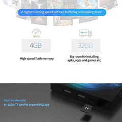 AJUK® 4K Mini PC Box with Bluetooth, Android 10, 4GB Ram 32 GB ROM, RK3318 Quad Core Processor, H.265 Decoding,Support 2.4G/5.0G Dual WiFi
