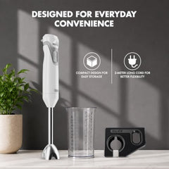 Sujata Blendstick Hand Blender | 600W Heavy Duty Motor | Variable Speed Control | Stainless Steel Shaft | 18000 RPM | Professional Immersion Blender | Easy Clean | Black