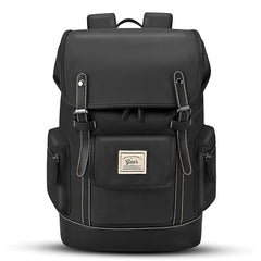 Gear Classic 16.5"/21L Medium Water Resistant Faux Leather Anti Theft Knapsack | Laptop Bag | Casual Bag | Travel Bag for Men/Women (Green - Brown)
