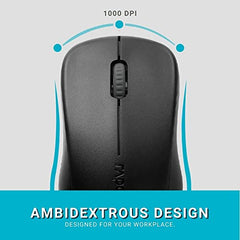Rapoo 1620 2.4GHz Wireless Mouse, 10mtr Range, 1000 DPI, Black