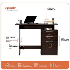 DeckUp Turrano Engineered Wood Study Table and Office Desk (Dark Wenge, Matte Finish)