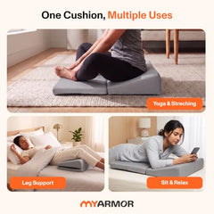 MY ARMOR Meditation Cushion for Sitting | 6 Month Warranty | Extra Large | Meditation Seat for Yoga, Foldable, Portable, Meditation Pillow, Sitting Cushion for Floor, 51x50 CM Extra Large