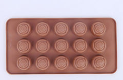 SYGA Silicone Rose Flowers Shape Chocolate Jelly Candy Mold, Cake Baking Mold, 15-Cavity Bakeware Mould, Brown