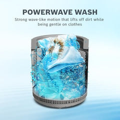 Bosch 7 kg 5 Star Fully Automatic Top Load Washing Machine,PowerWave Wash,Inbuilt Dual Lint Filter, Stainless Steel VarioDrum with 5 fin Pulsator, Water Save, Flex Drain, Dark Grey (WOE70AH0IN)