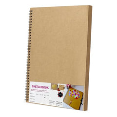 Lakeer Kraft Sketchbook - A4 Size, 250 GSM-25 Sheets, for Sketching, Drawing, Painting, etc - Landscape