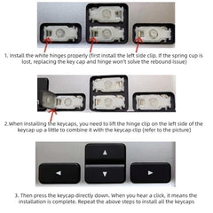 Replacement Left/Up(Down)/Right Arrow Keycap Keys Scissor Clip Hinge Compatible with MacBook Pro/Air A2141 A2251 A2289 A2179 A2337 A2338 A2442 A2485 2019-2022 (Right Arrow)