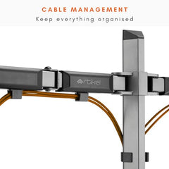 Artikel Double Monitor Desk Mount | Adjustable Heavy Duty Monitor Arms | VESA Mount with C Clamp & Grommet Mounting Base | Computer Monitor Stand for Screen up to 27 inch | Table Mounted | Black