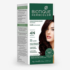 Biotique Herbcolor Conditioning Hair Colour l Ammonia Free Hair Color l 9 Organic Herbal Extracts l Natural and Healthy Shine l 50g + 110ml| Natural Black 1N (Pack of 1)