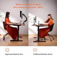 ARTIKEL Monitor Desk Mount Adjustable Spring Assisted Monitor Arm VESA Mount with C Clamp Grommet Mounting Base Computer Monitor Stand (Curve, Single.)