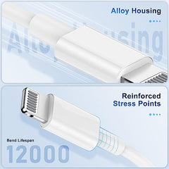 TUMABER 3 Pack MFi Certified iPhone Cable 3Ft, Lightning to USB Cord, 2.4A Fast Charging for iPhone 12/11/11Pro/11Max/X/Xs/Xr/Xs Max/8/7/6/5S/Se, White