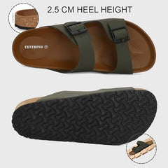 Centrino Sandals for Men | Berkin-Style Slip-On Casual Sandal with Open Toe Design |Lightweight On-Grip Sole for Outdoor Wear|Men Open Toe Buckle Strap Sandals| Summer Slip-On Slipper|Perfect For Monsoon Rainy Season NAVY 13 UK(7313)