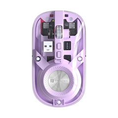 Portronics Toad 8 Transparent Wireless Bluetooth Mouse with Dual Wireless (BT + 2.4 GHz), Rechargeable Battery, Noise-Free Clicking, Show/Hide Desktop, Multi-Device Pair, Adjust Sensitivity (Grey)