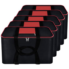 Storite 2 Pack Moisture Proof Nylon Underbed Storage Bag For Clothes Large | (54 x 46 x 28 cm) - BlackRed, Rectangular