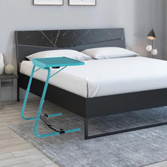TABLE MAGIC- BADE Multipurpose Laptop Table Mat Finish - Adjustable, Foldable, Portable, Engineered Wood Top with Footrest, Top Size 60 * 45cm (X-Large, Midnight Black)