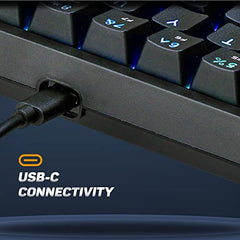 Cosmic Byte CB-GK-33 Astra Hot Swappable 67 Key Wired + Bluetooth Mechanical Keyboard, 1000Hz Polling Rate, Per Key RGB, Software Customization, Outemu Blue Switches (Black)