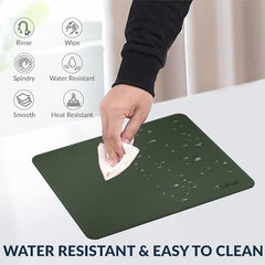 Tukzer Extended Vegan PU Leather Mouse Pad Desk mat Smooth Reversible Dual Color Splash Proof Anti Fray Stitched Edges Non-Slip Mousepad for Laptop Notebook Gaming Computer(Blue & Yellow 90CM X 45CM)