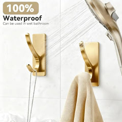 iSTAR Self Adhesive Wall Hook Heavy Duty Metal Stick-On Door Hanger Hook for Hanging Towel, Purse, Robe, Backpack, Jacket, Clothes, Bags - Wall Hooks Set for Bathroom & Kitchen (Pack of 4) (Rose Gold)