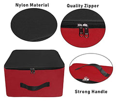 Storite 2 Pack Nylon Wardrobe Bag Underbed Cloth Storage Organizer | Moisture Proof Storage Bag, Storage box for Clothes Saree Bags, Zippered Closure & Handle - Magenta,37x34x23 cm