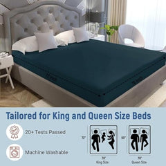 La Verne 100% Waterproof Premium Cotton Feel Mattress Protector Queen Size 78 x 60 Inches | Breathable and Hypoallergenic Ultra Soft Fitted Bed Protector Cover
