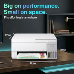 Epson EcoTank L3356 (New Launch) WiFi InkTank A4 Colour Printer, Scanner, Copier for Home & Office, 5760x1440dpi Resolution, Low Printing Cost at just 9 Pais/Black Print & 33 Paise/Colour Print
