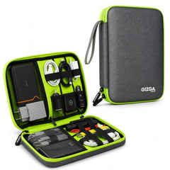 Gizga Essentials Gadget Organizer Case, Portable Zippered Pouch for All Small Gadgets, HDD, Power Bank, USB Cables, Power Adapters, etc (Grey)