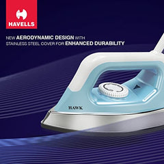 Havells Blaze Dry Iron 2 KG Heavy Weight Dry Iron| 1250W| American Heritage Non-stick Coated Sole Plate For Smooth Gliding & Long Life| Aerodynamic Design| 2 Year Manufacturer Warranty (Black)