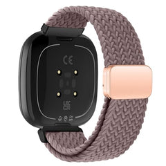 KEYSJEFF Nylon Watch Strap Compatible with Fitbit Versa 3/Versa 4/Fitbit Sense/Sense 2 Braided Elastics Sport Watch Band Adjustable Magnetic Buckle Straps Women Men (Not Include Watch) (Cowboy Colorful)