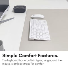Macally Small Wireless Keyboard and Mouse Combo - An Essential Workspace Duo - 2.4G Wireless Keyboard Mouse for PC - 78 Key Mini Keyboard and Mouse with Slim Body, Quiet Click Buttons, and 3 DPI Modes