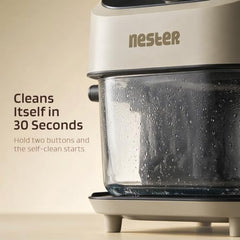 Nester Home Cook Glass Air Fryer 6.2 Ltr with 6mm Borosilicate Glass bowl and SteamLock™ Technology | 1600 W | 9 Smart Presets | Auto Clean Function | 100% Toxin Free | 3-year Warranty | Dalgona Brown