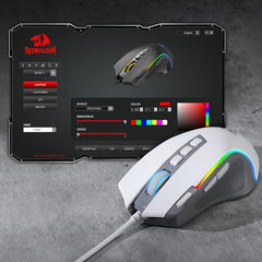 Redragon M612AK PRO RGB Gaming Mouse, 8000 DPI Wired/Wireless Optical Mouse with 9 Programmable Buttons & 7 Backlit Modes, BT & 2.4G Wireless, Software Supports DIY Keybinds Rapid Fire Button