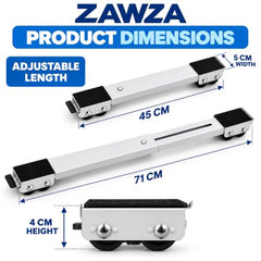 Washing Machine Refrigerator Movable Base Stand, Adjustable Appliance Roller Pairs with Telescopic Rails and Wheels for Dryer, Fridge and Heavy Household Appliances