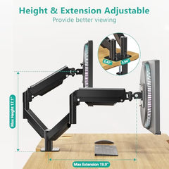 WALI Single Monitor Arm for 13-34 inch Screens (GSMP001N), Black
