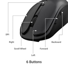 ZEBRONICS Charm Rechargeable Wireless Mouse, Dual Mode (2.4GHz + BT), Dual Bluetooth, Upto 1600 DPI, Silent Operation, 6 Buttons, Comfortable & Ergonomic, for Mac | Laptop | Computer (Metallic Grey)
