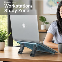 EasyRead Plus Book Stand for Table & Laptop Stand Combo, Adjustable Book Holder with 6 Height Levels, Foldable Ergonomic Laptop Stand for Hands-Free Reading, Study & Work Setup