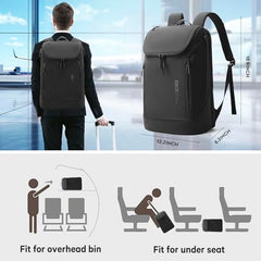 Red Lemon BANGE Captain Business Smart Backpack Water-Resistant fit 15.6 Inch Laptop Backpack with USB Charging Port,Travel Durable Backpack for Men and Women (Black)