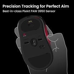 BenQ Zowie EC3-DW Wireless Ergonomic Gaming Mouse for Esports (Small)| 59g Lightweight| 4000Hz Polling Rate with Enhanced Receiver|Driverless Plug & Play - 7 Buttons|PAW 3950 Sensor|Extra Skates