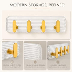 SIGNAMIO 6 Hook Shelf Adhesive Strip Wall Hanging Sticky Hook Black