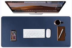 V-CUBE DESIGNS Premium Vegan Leather Desk Mat 90X45cm 2.4mm Thick&Padded|Laptop Mat/Extended Mouse Pad/Stitched, Reversible, Sturdy Deskspread with High Tear/Peel Strength|Anti-Slip,Splash-Proof|Blue