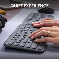 Logitech MK950 Signature Slim Wireless Keyboard and Mouse Combo, Sleek Design, Quiet Typing and Clicking, Switch Across Three Devices, Bluetooth, Multi-OS, Works with Windows and Mac - White