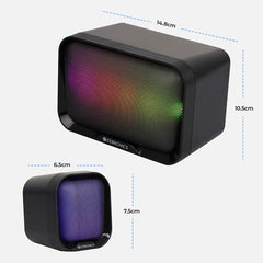 ZEBRONICS Pluto 1-2.1 Channel Desktop Speaker with 15 watts Output, Bluetooth 5.3, 3.5mm Jack Line Input, Inbuilt Volume Control, USB Powered, RGB Lights