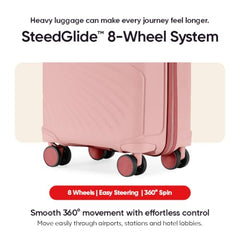 LAttitude By Provogue Meridian Set of 2 Trolley Bags Cabin + Medium Polypropylene Hard Suitcase, 8 Spinner Wheels, 2-Pocket Convipack, Recessed Number Lock for Men & Women Ghost Grey/Limestone Grey