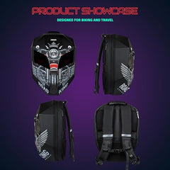 Hookaba Eye Rover LED Backpack 31L (Black) | Motorcycle Riding Bag With Programmable Screen | App Control & Water Resistant | Unisex Expandable Daypack For College, Travel, Laptop, Helmet