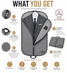 RAAHII 2 piece suit cover, Blazer cover, coat covers with zip for wardrobe storage of suit, jacket, garments, sweaters, saree, pant organizer (hanger not included)