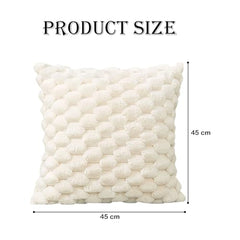 MOMISY Corduroy Cushion Throw Pillow Covers, Honeycomb Pattern, 45 x 45 cm, Set of 5 (White)