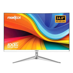 FRONTECH Ultima Series 24 Inch Curved LED Monitor, Refresh Rate 100Hz, 3500R Curve, Full HD 1080p, Built in Speaker, Bezel Less Design, HDMI & VGA Ports, 3 Years Warranty (MON-0088, White)