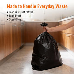 Amazon Brand - Presto! Garbage Bags | Large | 90 Count | 15 Bags X 6 Rolls | 24 X 32 Inches | For Dry & Wet Waste | Black