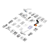 Imported 32 Sewing Machine Presser Foot Kit fit for Brother Singer Janome (Silver)