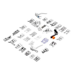 Imported 32 Sewing Machine Presser Foot Kit fit for Brother Singer Janome (Silver)