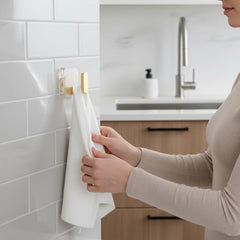 SIGNAMIO 6 Hook Shelf Adhesive Strip Wall Hanging Sticky Hook Black