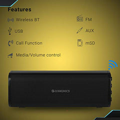 Zebronics ZEB-VITA Wireless Bluetooth 10W Portable Bar Speaker With Supporting USB, SD Card, AUX, FM, TWS & Call Function (Black)